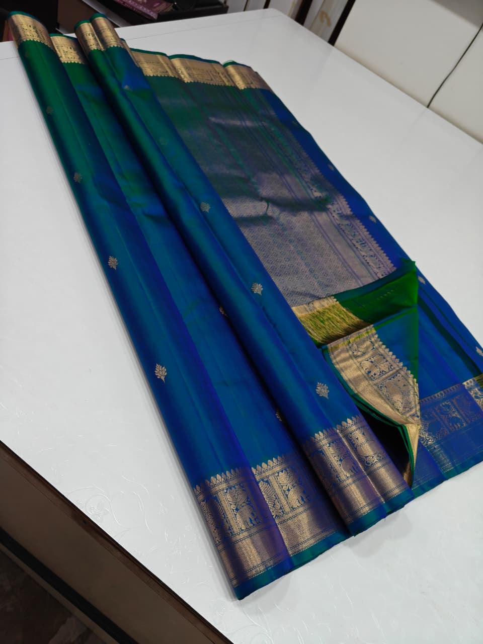 Rich Navy Blue Bridal Collection Kancheepuram Pattu Saree
